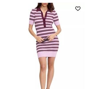 Good American Purple and Pink Striped Mini Dress